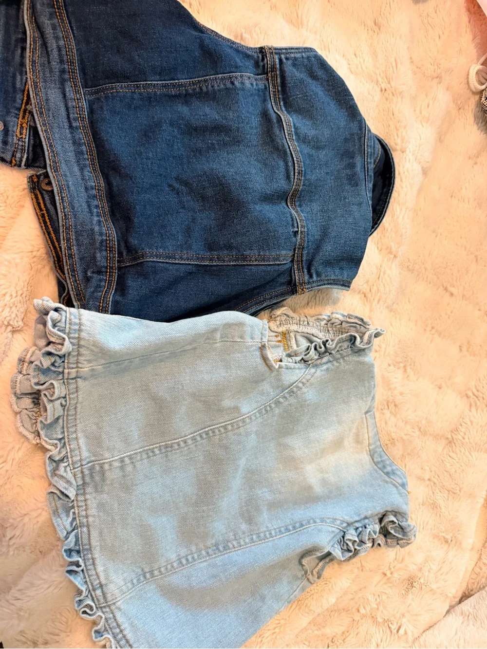 Girls Denim Vest Duo - Dark Wash & Light Wash
